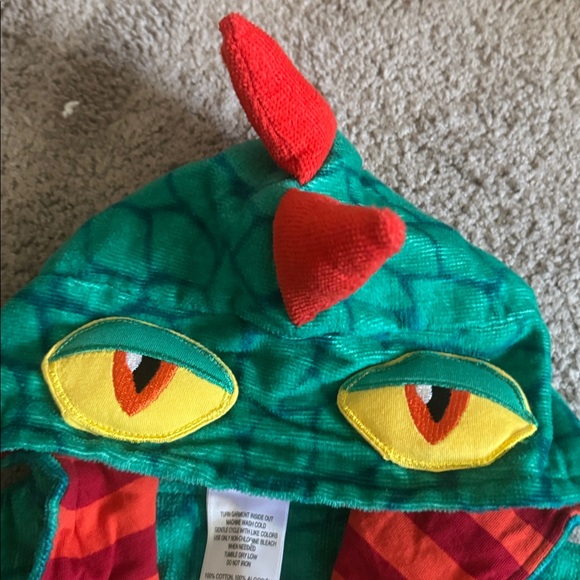 NEW Saint Eve swim cover up robe gecko lizard boys beach belted green XS 3/4 - Picture 2 of 6